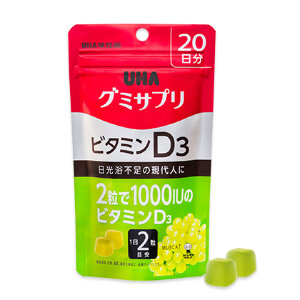 UHA GUMMY SUPPLE | жевательный витамин D3 с коллагеном со вкусом белого винограда